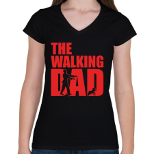 PRINTFASHION The walking dad - Női V-nyakú póló - Fekete női póló