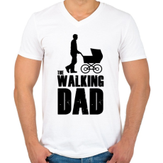 PRINTFASHION The walking dad - Sétáló apa - Férfi V-nyakú póló - Fehér