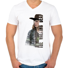 PRINTFASHION The Walking Dead Carl - Férfi V-nyakú póló - Fehér