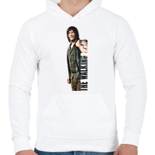 PRINTFASHION The Walking Dead Daryl Dixon - Férfi kapucnis pulóver - Fehér férfi pulóver, kardigán