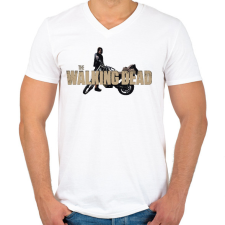 PRINTFASHION The Walking Dead Daryl - Férfi V-nyakú póló - Fehér férfi póló