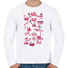 PRINTFASHION The walking dead map - Férfi pulóver - Fehér