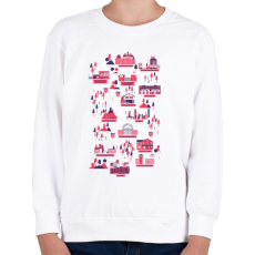 PRINTFASHION The walking dead map - Gyerek pulóver - Fehér