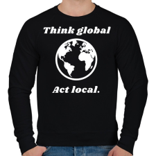 PRINTFASHION Think global - act local - Férfi pulóver - Fekete férfi pulóver, kardigán