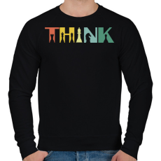 PRINTFASHION THINK - Gondolkodj - Férfi pulóver - Fekete