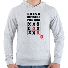 PRINTFASHION Think outside the box! - Férfi kapucnis pulóver - Sport szürke férfi pulóver, kardigán