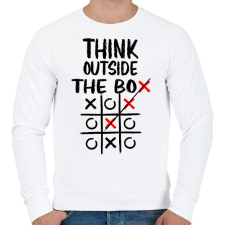 PRINTFASHION Think outside the box - Férfi pulóver - Fehér férfi pulóver, kardigán