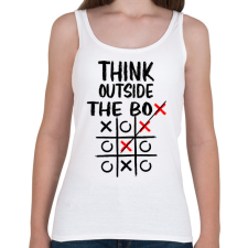 PRINTFASHION Think outside the box - Női atléta - Fehér női trikó