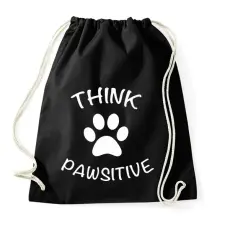 PRINTFASHION Think pawsitive - Sportzsák, Tornazsák - Fekete tornazsák
