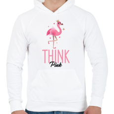 PRINTFASHION thinkpink - Férfi kapucnis pulóver - Fehér