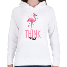 PRINTFASHION thinkpink - Női kapucnis pulóver - Fehér női pulóver, kardigán