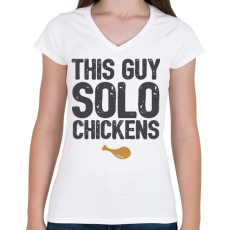 PRINTFASHION This GUY - Női V-nyakú póló - Fehér