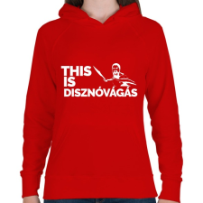 PRINTFASHION This is disznóvágás - Női kapucnis pulóver - Piros női pulóver, kardigán