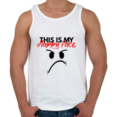PRINTFASHION This is My happy face - Férfi atléta - Fehér