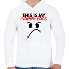 PRINTFASHION This is My happy face - Férfi kapucnis pulóver - Fehér