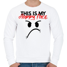 PRINTFASHION This is My happy face - Férfi pulóver - Fehér