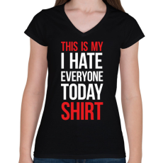 PRINTFASHION This is my shirt - white - Női V-nyakú póló - Fekete