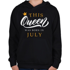 PRINTFASHION THIS QUEEN WAS BORN IN JULY - Gyerek kapucnis pulóver - Fekete