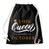 PRINTFASHION THIS QUEEN WAS BORN IN OCTOBER - Sportzsák, Tornazsák - Fekete