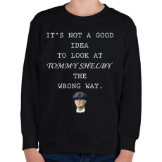 PRINTFASHION Thomas Shelby wrong way - Gyerek pulóver - Fekete