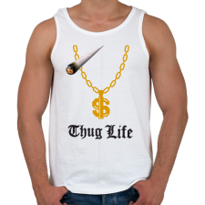 PRINTFASHION Thug Life 2 - Férfi atléta - Fehér atléta, trikó