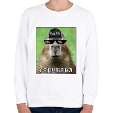 PRINTFASHION Thug Life Capybara - Gyerek pulóver - Fehér