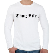 PRINTFASHION Thug Life - Férfi hosszú ujjú póló - Fehér férfi póló