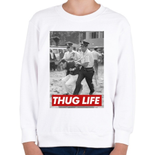 PRINTFASHION Thug life - Gyerek pulóver - Fehér gyerek pulóver, kardigán