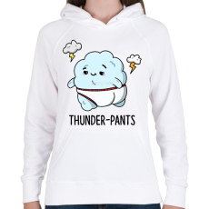 PRINTFASHION Thunder-pants - Női kapucnis pulóver - Fehér