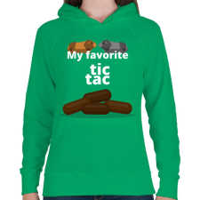 PRINTFASHION Tic Tac - Női kapucnis pulóver - Zöld női pulóver, kardigán