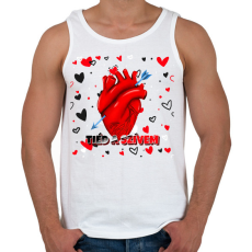PRINTFASHION TIÉD A SZÍVEM - Férfi atléta - Fehér
