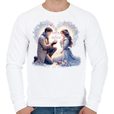 PRINTFASHION Tiéd a szívem! - Férfi pulóver - Fehér férfi pulóver, kardigán