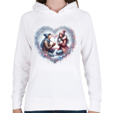 PRINTFASHION Tiéd a szívem... - Női kapucnis pulóver - Fehér