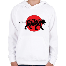 PRINTFASHION Tiger - Gyerek kapucnis pulóver - Fehér gyerek pulóver, kardigán