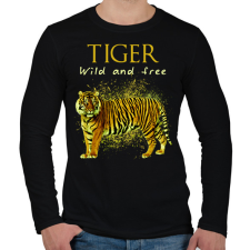 PRINTFASHION tiger wild and free - Férfi hosszú ujjú póló - Fekete férfi póló