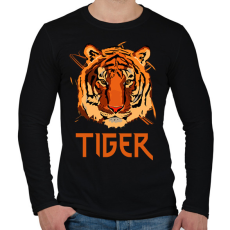 PRINTFASHION TIGERFACE - Férfi hosszú ujjú póló - Fekete