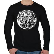 PRINTFASHION Tigris black and white - Férfi hosszú ujjú póló - Fekete férfi póló