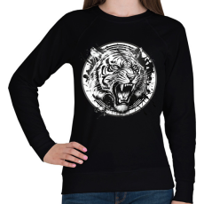 PRINTFASHION Tigris black and white - Női pulóver - Fekete