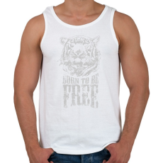 PRINTFASHION Tigris Born to be free - Férfi atléta - Fehér