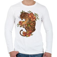 PRINTFASHION tigris - Férfi hosszú ujjú póló - Fehér férfi póló