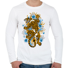 PRINTFASHION Tigris  - Férfi hosszú ujjú póló - Fehér férfi póló
