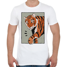 PRINTFASHION Tigris - Férfi póló - Fehér