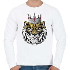 PRINTFASHION Tigris - Férfi pulóver - Fehér