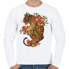 PRINTFASHION tigris - Férfi pulóver - Fehér férfi pulóver, kardigán