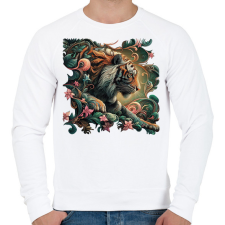 PRINTFASHION Tigris - Férfi pulóver - Fehér férfi pulóver, kardigán