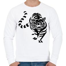 PRINTFASHION Tigris - Férfi pulóver - Fehér