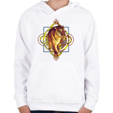 PRINTFASHION Tigris - Gyerek kapucnis pulóver - Fehér gyerek pulóver, kardigán