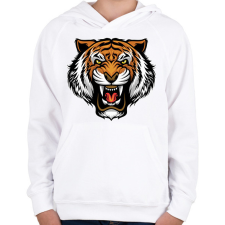PRINTFASHION Tigris  - Gyerek kapucnis pulóver - Fehér gyerek pulóver, kardigán
