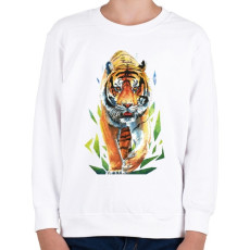 PRINTFASHION Tigris - Gyerek pulóver - Fehér