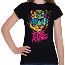 PRINTFASHION Tigris király - Női póló - Fekete